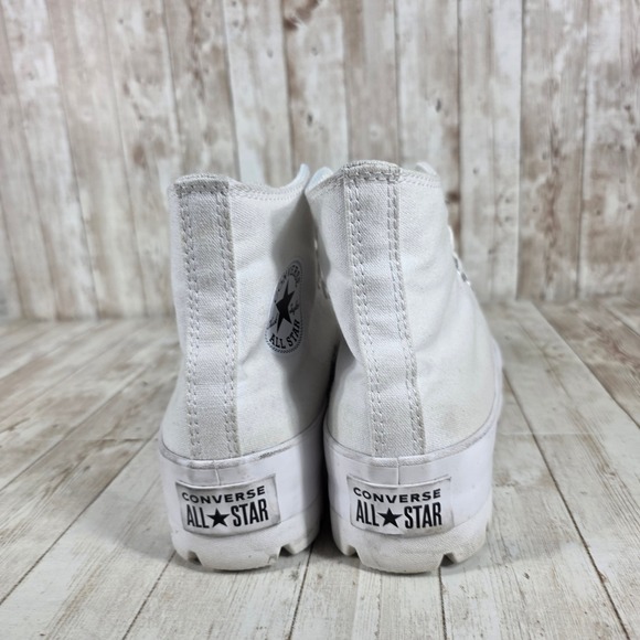 Converse All Star Lugged White Canvas High Top Platform Sneakers‎ Women's - Picture 3 of 8